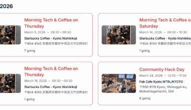 Kyoto Tech Meetup in March