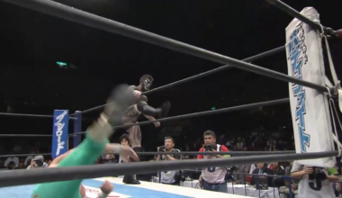 Prince Devitt's last match for New Japan losing to Ryusuke Taguchi at Invasion Attack 2014
