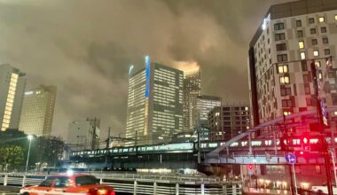 Rainy evening in Kannai, Yokohama.