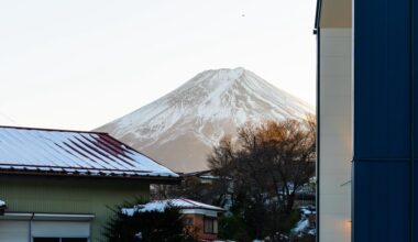 Fujisan from somewhere in Shinmachi, Fujiyoshida.