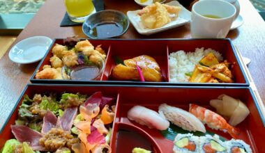 Had a special celebration with a friend - love set lunches and a bento box