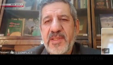 Ex-IRGC commander: Japanese naval vessels 'would face danger'. He urged Japan "not to get engaged with this war," adding that Spain and Germany have said they will not get involved