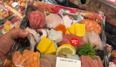 20% off after 5pm all perishable sushi, chirashi, sashimi, rolls at Osaka market Fremont California