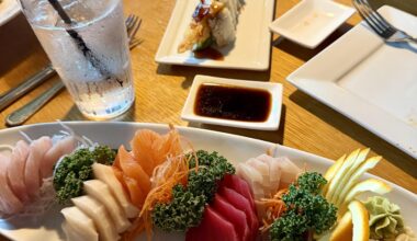 Black Dragon Roll and Chef’s Selection Sashimi at Kabuki in Wellington FL