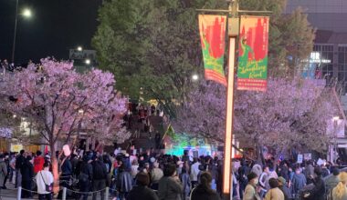 Shinjuku station today just protesters music and vibes