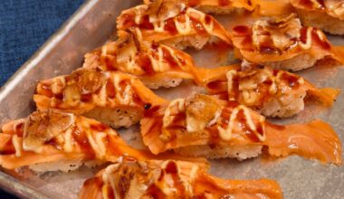 Found my new favorite seared salmon nigiri.