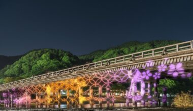 Kyoto Arashiyama’s Togetsukyo Bridge will light up at night for the next two weeks
