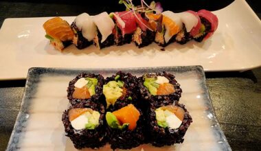 Black rice sushi rolls