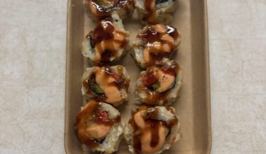 Shrimp tempura roll from Yoomi Sushi in Toronto