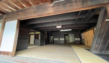 Traditional tatami room inside an old Japanese house