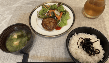 [Homemade] Japanese hamburger steak dinner that brings me back to my grandma’s countryside kitchen