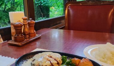 Hamburg steak with 4 kinds of cheese in Nikko, Tochigi