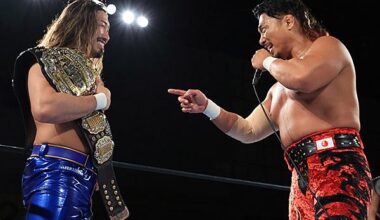 Takagi: "There are a lot of champions in Unbound, but Shingo Takagi is titleless! I'm eyeing the title with my eyes fixed on it. There's a guy who holds two belts by himself. It's not a bad idea to aim for one of these. That's how we're going to rampage in Unbound!"