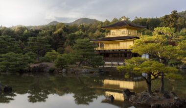 Kinkaku-ji at golden hour — Kyoto, Japan