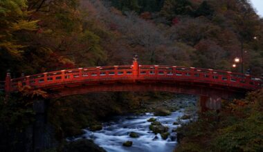 Autumn colors and long exposure at Shinkyo Bridge, Nikko
