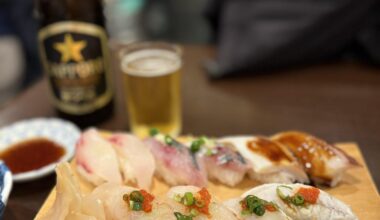 今夜は寿司とビール