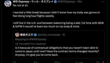 Ospreay answered a fan's question about his NJPW absence