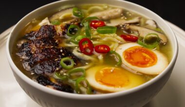 Homemade teriyaki chicken ramen with soy sauce eggs 🍜