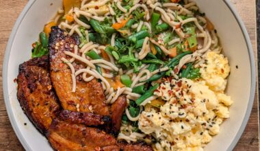 My first attempt at making homemade ramen - pork belly, vegetables, and SCRAMBLED egg.