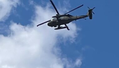 What is on this helicopter flying over Tokyo today?