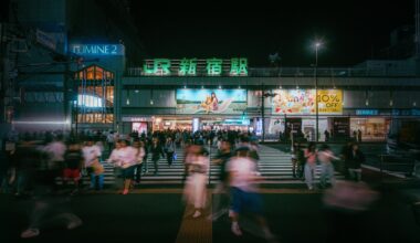 10pm at Shinjuku Station. Everyone's going somewhere.
