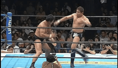 Yuji Nagata kicking the hell out of Tatsumi Fujinami.