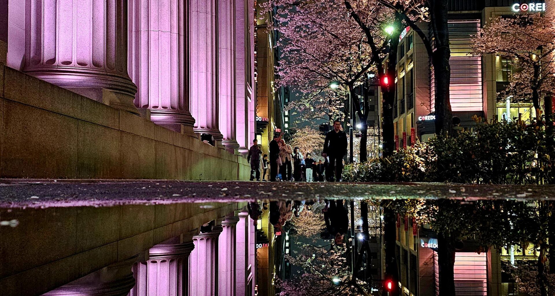 I saw people take a photo with puddles and I copied