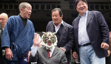 Yoshiaki Fujiwara, Tatsumi Fujinami, Akira Maeda & Tiger Mask I/Satoru Sayama (from STRONG STYLE PRO WRESTLING’s Anniversary show at Korakuen)