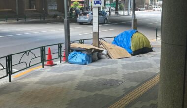 Large homeless encampments outside the Metropolitan Government Building