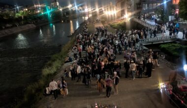 What was going on at the kamogawa yesterday?