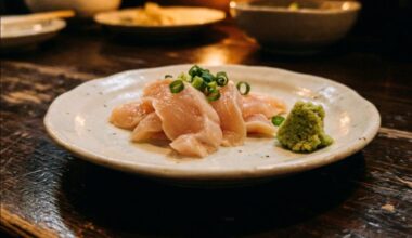TORIWASA is raw chicken sashimi. It's best eaten with wasabi and soy sauce.