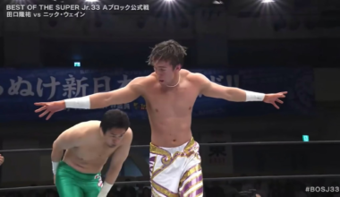 Nick Wayne fakes out Taguchi and hits a Ketsu of his own!