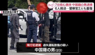 Chinese national nabbed after 7-vehicle collision in Itabashi