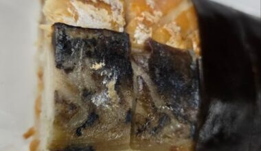 yaki saba (grilled mackerel) sushi wrapped in kombu kelp