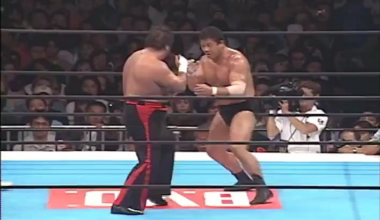 Fujinami and Hashimoto both refuse to go down after super stiff strike exchange!