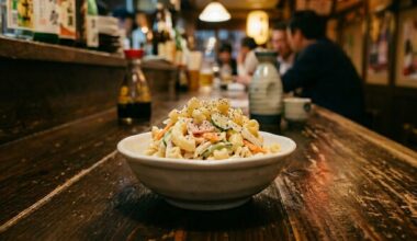 Japanese izakaya macaroni salad is not the same as Western macaroni salad.