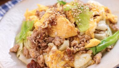 Stir-Fried Ground Pork, Cabbage, and Egg with Miso Sauce