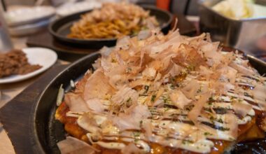 Okonomiyaki and Yakisoba at Shinsekai