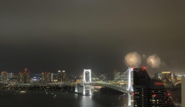 fireworks at odaiba