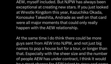 Ospreay on the NJPW/AEW partnership